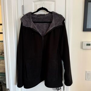 George Black Fleece Jacket with Gray Lining